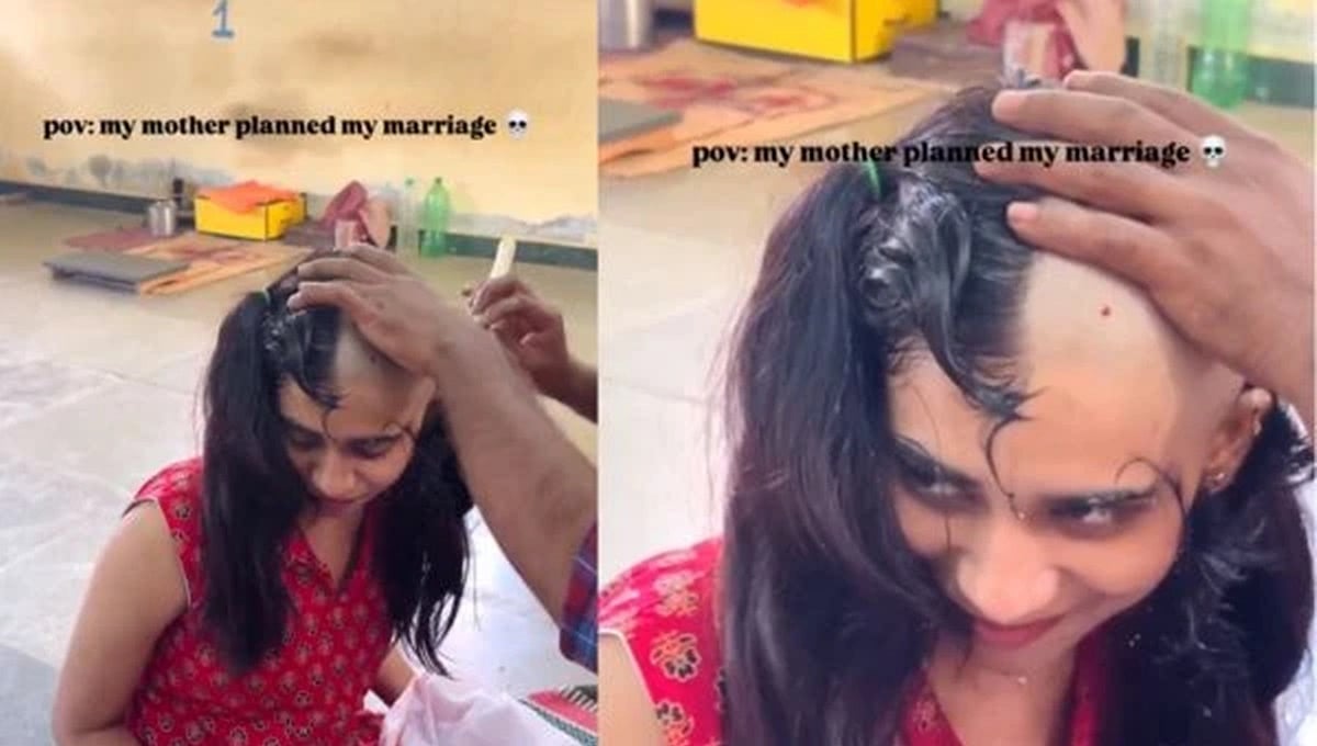 ಅರೆಂಜ್ ಮ್ಯಾರೇಜ್‌ ತಪ್ಪಿಸಲು ರಸ್ತೆಯಲ್ಲೇ ತಲೆ ಬೋಳಿಸಿಕೊಂಡ ಯುವತಿ; ವಿಡಿಯೋ ವೈರಲ್​!