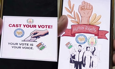 100 சதவீத வாக்குப்பதிவு - டிஜிட்டல் மூலம் புதுமையான பிரசாரம் மேற்கொள்ளும் கல்லூரி மாணவர்கள் 
