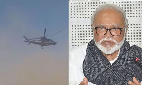 மகாராஷ்டிர அமைச்சரின் ஹெலிகாப்டர் கார் பார்க்கிங்-இல் தரையிறங்கியதால் பரபரப்பு - வீடியோ 