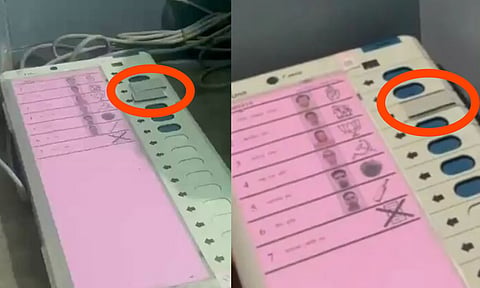 EVM இயந்திரத்தில் டேப் ஒட்டி முறைகேடு - மேற்கு வங்கத்தில் மறுவாக்குப்பதிவு கோரும் பாஜக  
