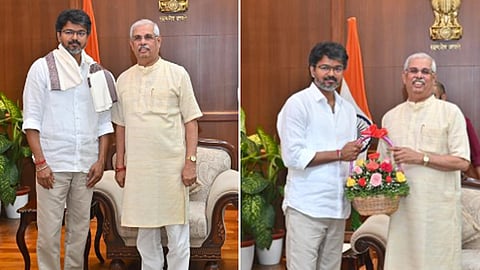 120 பலத்துடன் ஆளுநரை சந்தித்து ஆட்சி அமைக்க உரிமை கோரினார் விஜய்