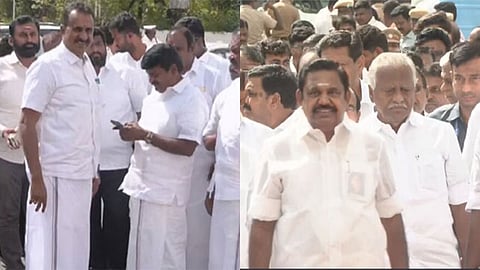 வெடித்தது உட்கட்சி மோதல்... சட்டசபைக்கு 2 அணிகளாக வந்த அதிமுகவினர்