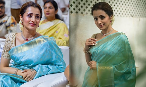 டிரெண்டாகும் திரிஷாவின் நீல நிற புடவை - ஆன்லைனில் குவியும் ஆர்டர்கள்!