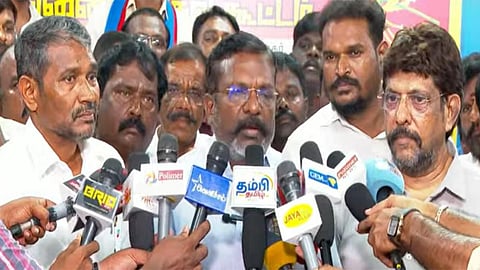 அமைச்சரவையில் அதிமுகவிற்கு இடமளித்தால் ஆதரவு குறித்து மறுபரிசீலனை - திருமாவளவன்