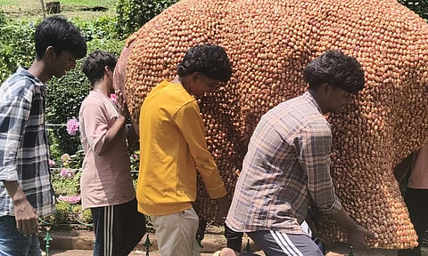 பேரிச்சை பழத்தில் யானை உருவம்: குன்னூரில் பழக்கண்காட்சி நாளை தொடங்குகிறது