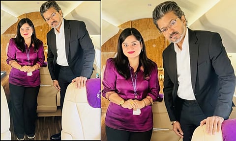 மிகவும் சிறப்பு வாய்ந்த பயணம்..!- முதலமைச்சர் விஜய்யுடன் எடுத்த புகைப்படத்தை பகிர்ந்து விமான பணிப்பெண் நெகிழ்ச்சி