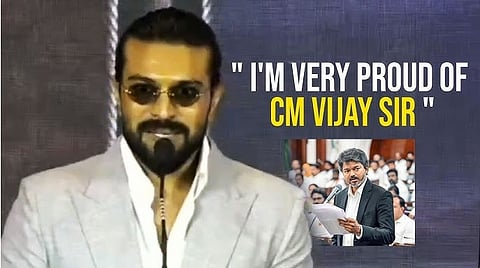 Actor Ramcharan praises vijay for which he attained as tamilnadu chiefminister