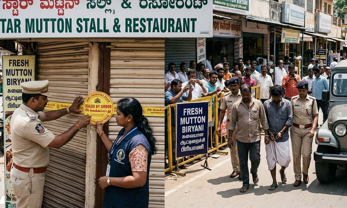 பெங்களூருவில் மாட்டிறைச்சியை ஆட்டிறைச்சி என கொடுத்த உணவகத்திற்கு சீல் - 2 பேர் கைது!