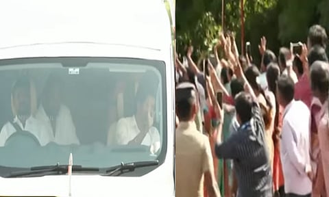 CM-ஆக முதல் மக்கள் சந்திப்பு நிகழ்ச்சி- வழிநெடுகிலும் முதலமைச்சர் விஜய்க்கு உற்சாக வரவேற்பு