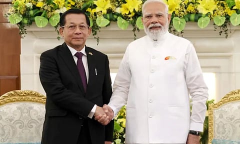 எங்கள் மண்ணை இந்தியாவுக்கு எதிராக பயன்படுத்த அனுமதிக்க மாட்டோம் - பிரதமர் மோடிக்கு மியான்மர் அதிபர் வாக்கு