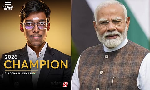 மகத்தான சாதனை..! கிராண்ட் மாஸ்டர் பிரக்ஞானந்தாவிற்கு பிரதமர் மோடி வாழ்த்து