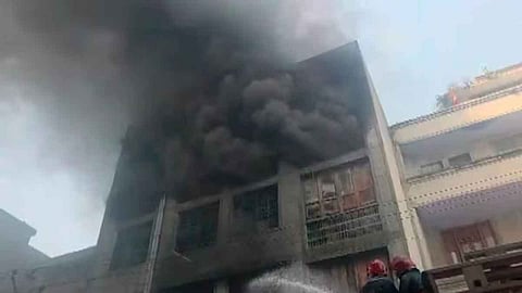 Massive fire breaks out in a plastic factory in Delhi's Narela Industrial Area