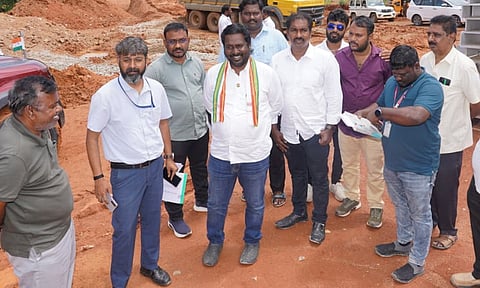 குமரி 4 வழி சாலை பணிகளை ஆய்வு மேற்கொண்ட விஜய் வசந்த் எம்.பி 