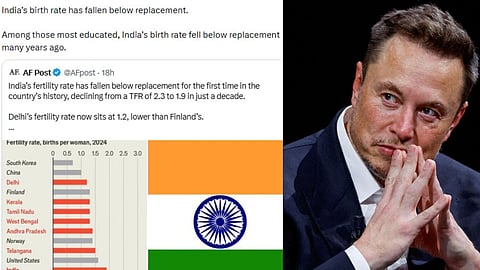  Elon Musk warns of India’s fertility falling below replacement level
