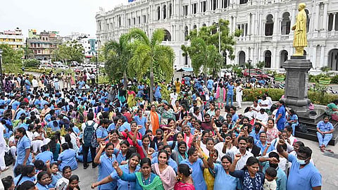 Medical staff protest