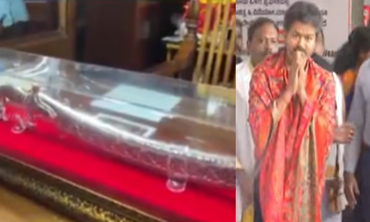 கொல்லூர் மூகாம்பிக்கை கோவிலுக்கு முதலமைச்சர் விஜய் வெள்ளி வாள் காணிக்கை! 