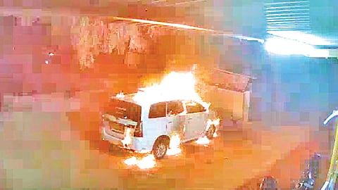 Car on fire