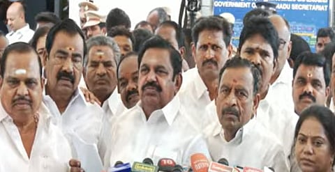 மேகதாது அணை தீர்மானம் தொடர்பாக பேசுவதற்கு சபாநாயகர் அனுமதிக்கவில்லை - இபிஎஸ்