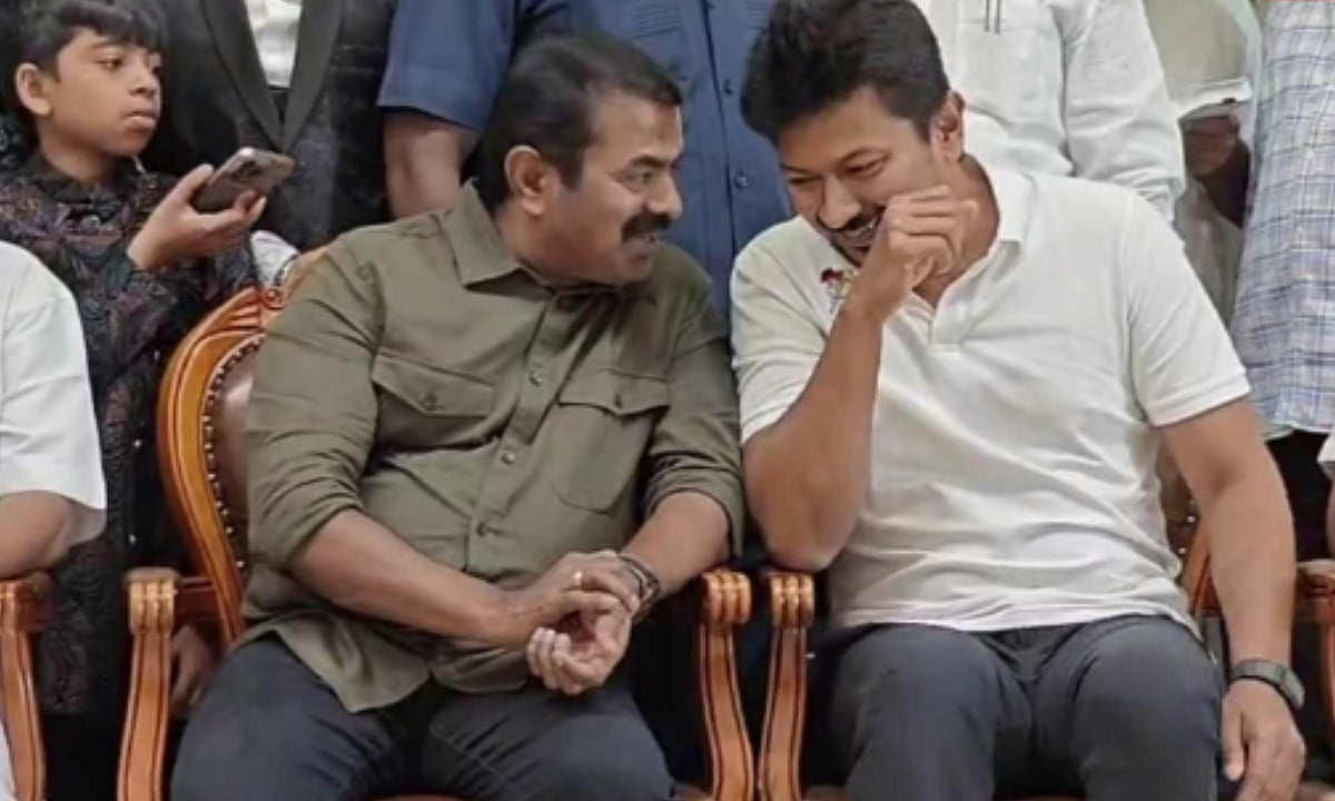 திருமண விழாவில் ஒரே மேடையில் உதயநிதி - சீமான்!