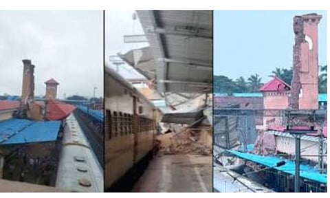 Kozhikode station structure falls