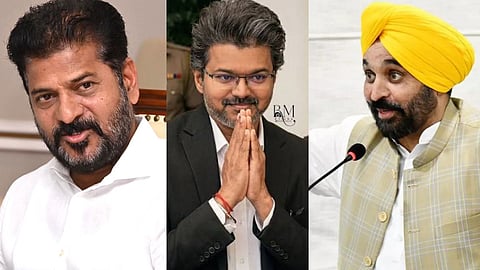 ரேவந்த் ரெட்டி, விஜய், பகவந்த் மான் 