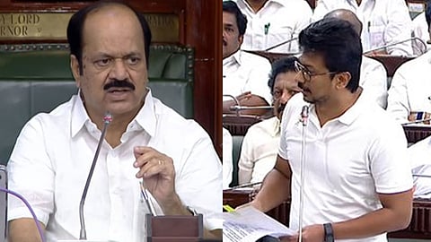 சபாநாயகர் ஜேசிடி பிரபாகர்- உதயநிதி ஸ்டாலின்