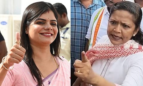 TVK MLA Kanimozhi- Congress MLA Tharagai katpat