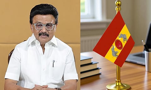 MK Stalin- TVK Flag
