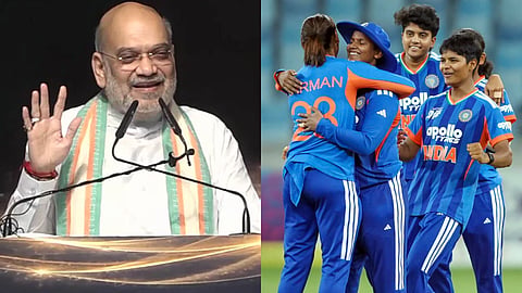 Amit Shah and IND W Team