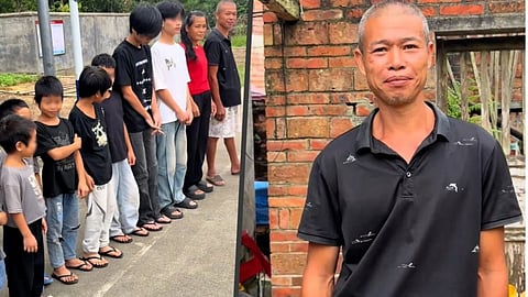 China 49-year-old man  raises 13 children
