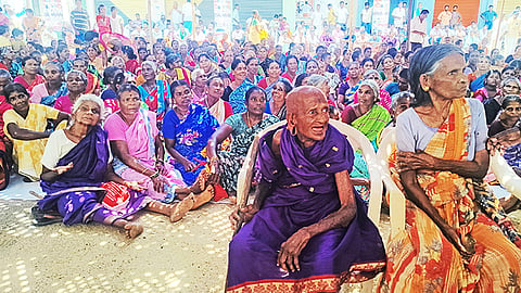Elderly woman protest