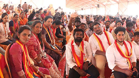 தாராபுரத்தில் காலை முதலே குவிந்த தொண்டர்கள்