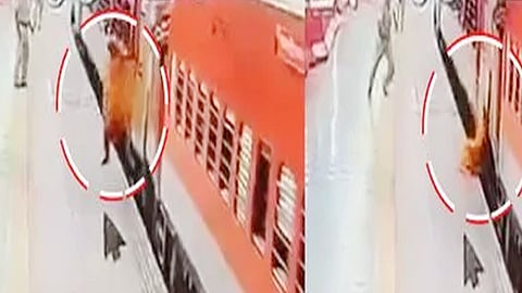 ரெயில்-நடைமேடை இடையே சிக்கிய பெண் மீட்பு