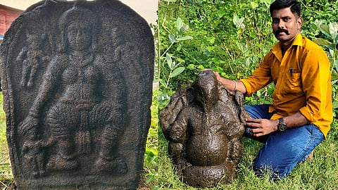பல்லவர் கால மூத்ததேவி-சோழர் கால விநாயகர் சிற்பங்கள் கண்டெடுப்பு