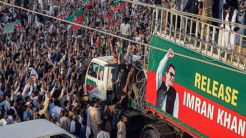 rally by Imran Khan's supporters