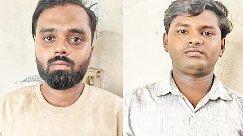 கைதான நாகராஜன், முத்துச்செல்வன்.