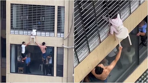 3-Year-Old Girl Dangling from 16th Floor Rescued in China