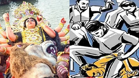 துர்கா பூஜை ஊர்வலத்தை வேடிக்கை பார்த்த தலித்துகள் மீது  தாக்குதல்