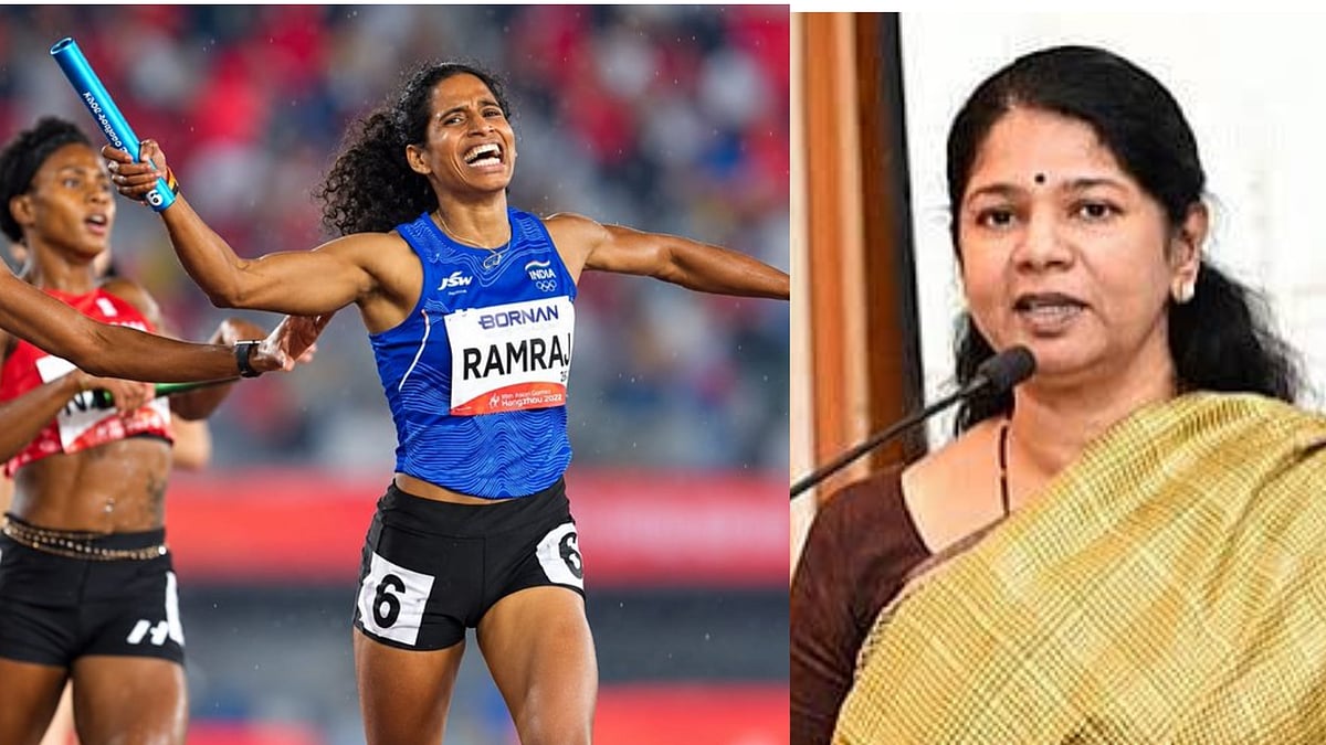 ஆசிய விளையாட்டு போட்டியில் தொடர் ஓட்டத்தில் தங்கம் வென்ற தடகள வீராங்கனைக்கு கனிமொழி பாராட்டு.!