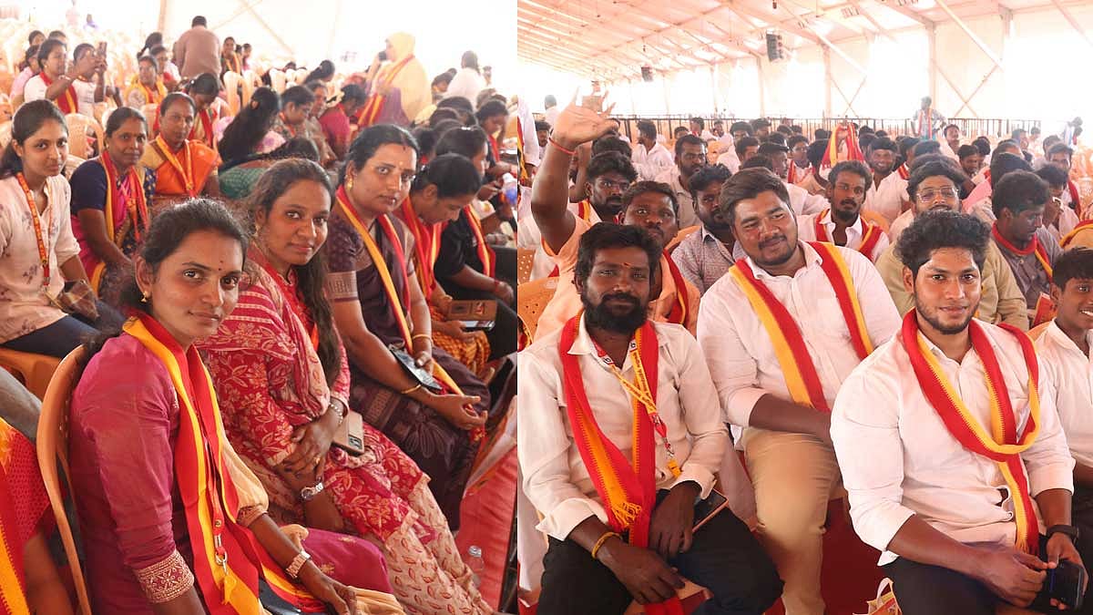 தாராபுரத்தில் காலை முதலே குவிந்த தொண்டர்கள்: 3 ஆயிரம் போலீசார் பாதுகாப்பு- டிரோன்கள் பறக்க தடை