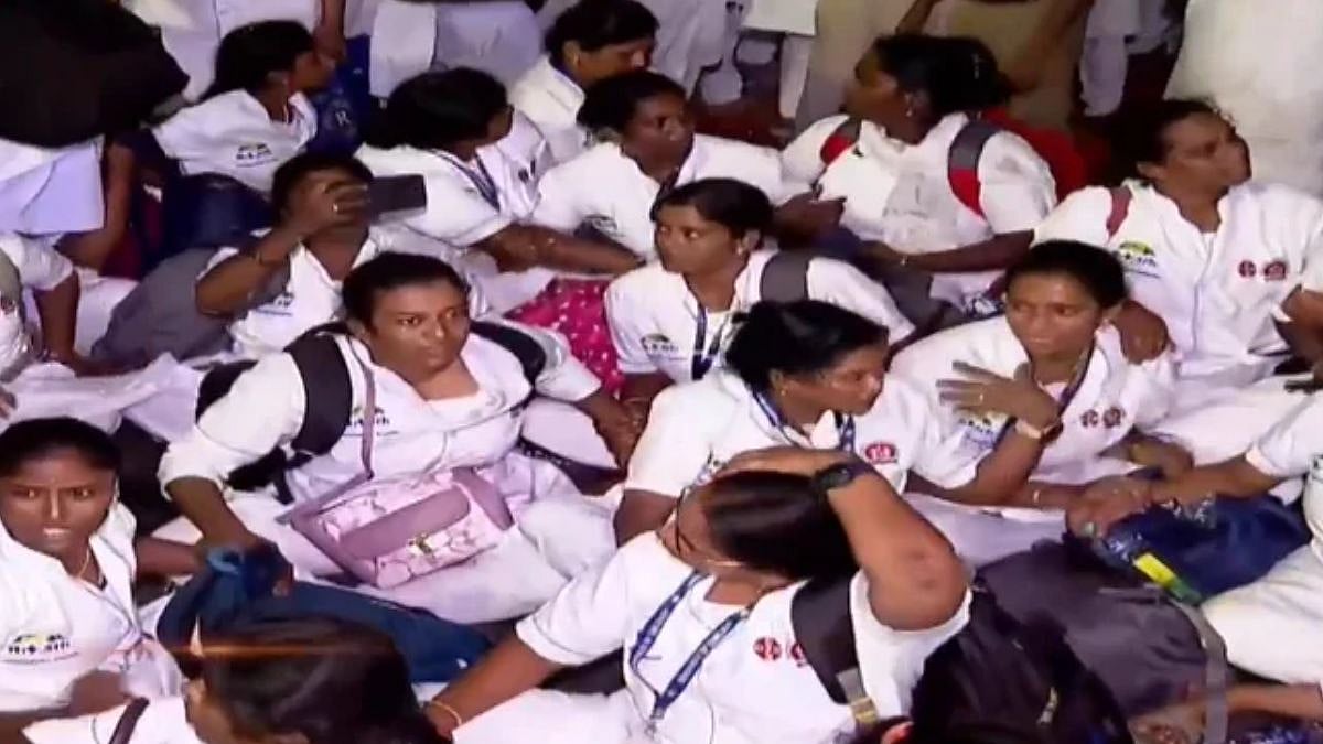 சென்னையில் போராட்டம் நடத்திய செவிலியர்கள் குண்டுக்கட்டாக கைது