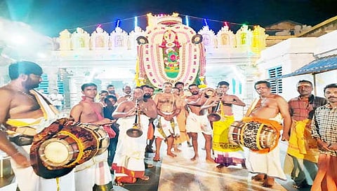 கிளி வாகனத்தில் கன்னியாகுமரி  பகவதி அம்மன் வீதி உலா