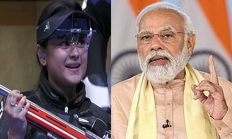 அவனி லெகாரா&nbsp; &nbsp; &nbsp; &nbsp;பிரதமர் மோடி