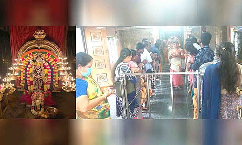 சிறப்பு வழிபாட்டில் பங்கேற்ற  பக்தர்கள்.&nbsp;