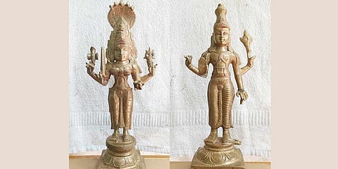 கடலூரில் சிக்கிய 2 ஐம்பொன் சிலைகள் மதுரையில் இருந்து கடத்தப்பட்டதா?- போலீசார் விசாரணை