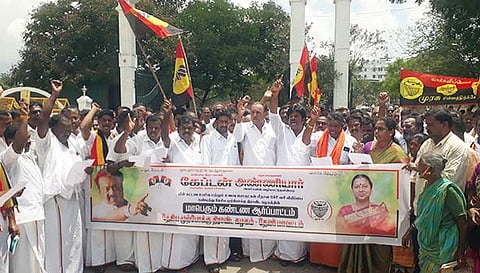ஆர்ப்பாட்டத்தில் கலந்து கொண்டவர்களை படத்தில் காணலாம்.