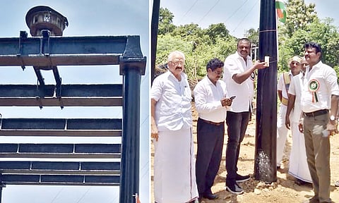 தஞ்சையில் போர் சங்கை மேயர் சண். ராமநாதன் தொடங்கி வைத்து ஒலிக்க செய்தார்.