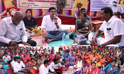 சின்னேகவுண்டன்வலசு ஊராட்சி ஒன்றிய நடுநிலைப்பள்ளியில் கிராமசபை  கூட்டத்தில் சிறப்பு பார்வையாளராக   கலெக்டர் வினீத்  கலந்து கொண்டு பேசிய காட்சி.