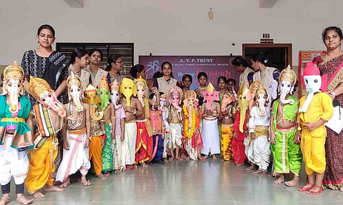 விநாயகர் சதுர்த்தி  விழா  நடைபெற்ற காட்சி.