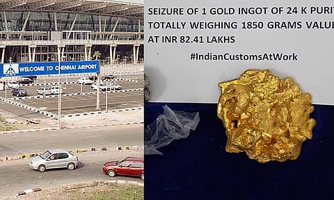 சென்னை விமானநிலையம், தங்கம்&nbsp;